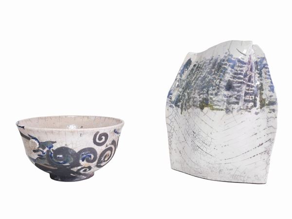 Due vasi Raku in ceramica  - Asta Arredi, Dipinti e Curiosità da Collezioni Private - Maison Bibelot - Casa d'Aste Firenze - Milano