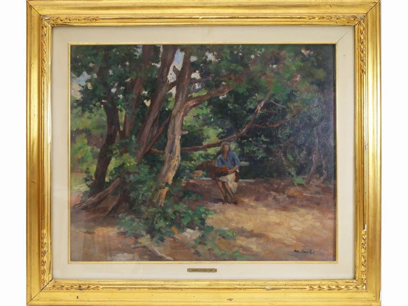 Mario Cocchi - Paesaggio Boschivo con Figura