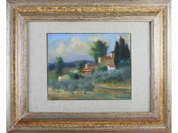Nino Tirinnanzi : Landscape  ((1923-2002))  - Auction The florentine house of a milanese collector: important glasses, objects of art and contemporary art - Maison Bibelot - Casa d'Aste Firenze - Milano