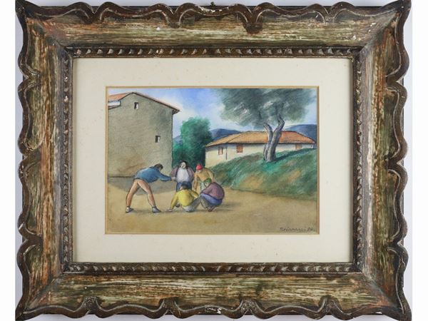 Nino Tirinnanzi : The Boules Game 1984  ((1923-2002))  - Auction The florentine house of a milanese collector: important glasses, objects of art and contemporary art - Maison Bibelot - Casa d'Aste Firenze - Milano