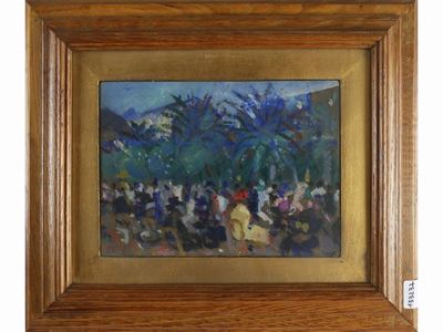 Scorcio di Piazza con Figure 1923