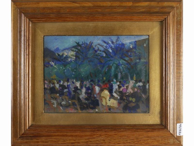 Moses Levy - Scorcio di Piazza con Figure 1923