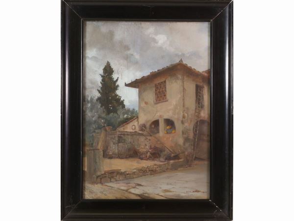 Ezio Marzi : Nuvoli d'autunno 1921  ((1875-1955))  - Auction Furniture, Paintings and Curiosities from Private Collections - Maison Bibelot - Casa d'Aste Firenze - Milano