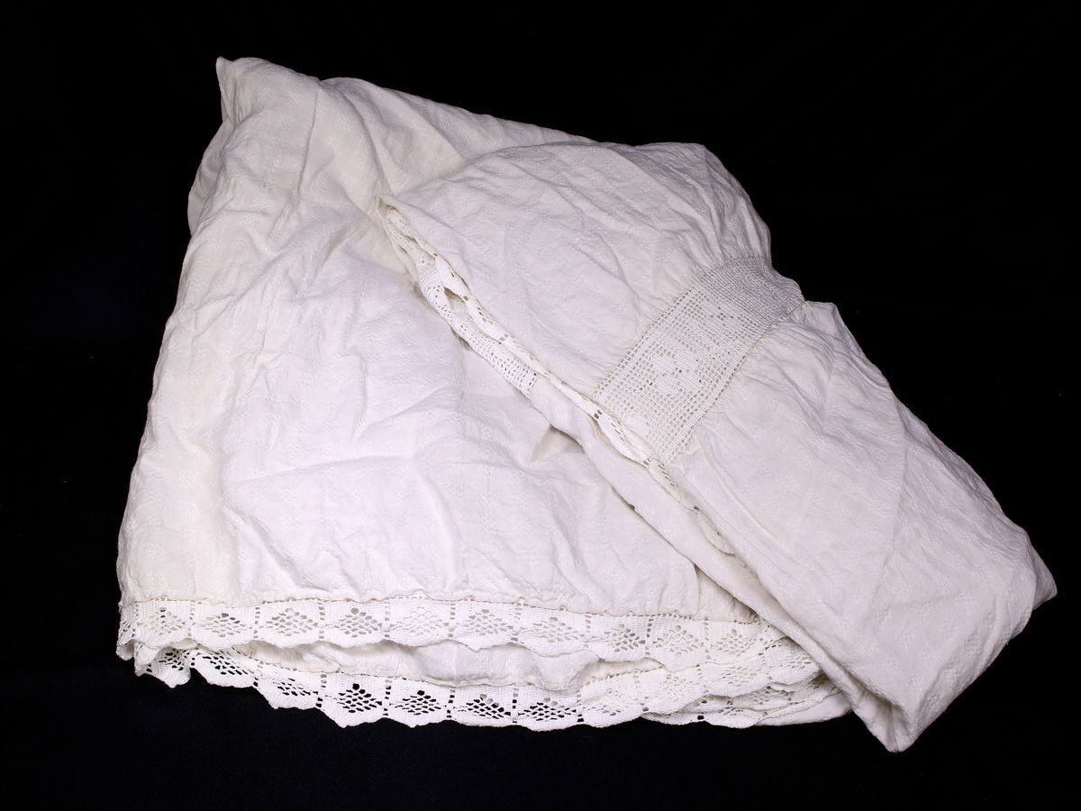 Copriletto Matrimoniale in Lino e Cotone Bianco