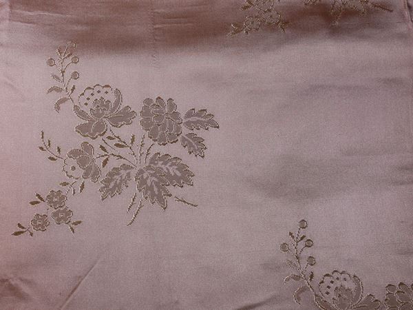 Pink silk bedspread