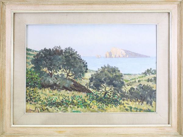 Giovanni Colacicchi : Seascape  ((1900-1992))  - Auction Furniture, Paintings and Curiosities from Private Collections - Maison Bibelot - Casa d'Aste Firenze - Milano