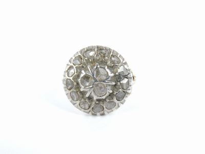 Anello in Oro Giallo e Argento con Diamanti