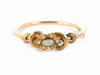 Bracciale Rigido in Oro Rosa con Microperle