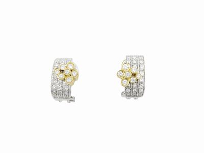 Orecchini in Oro Bianco e Giallo con Diamanti