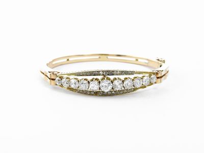 Bracciale Rigido in Oro Giallo 585/1000 con Diamanti