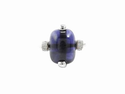 Anello in Oro Bianco con Diamanti e Iolite