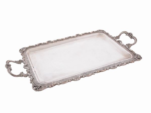 A small silver tray