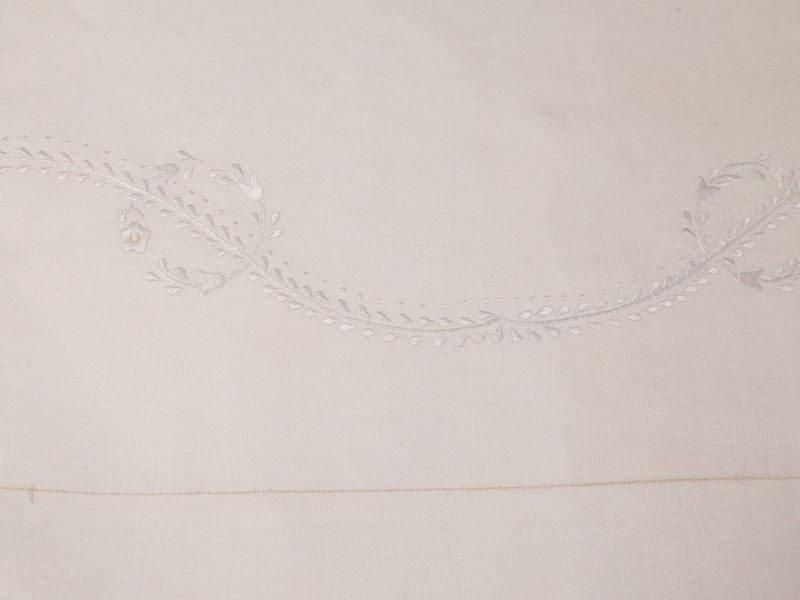 Parure Matrimoniale in Puro Lino Bianco, Artigianato Fiorentino
