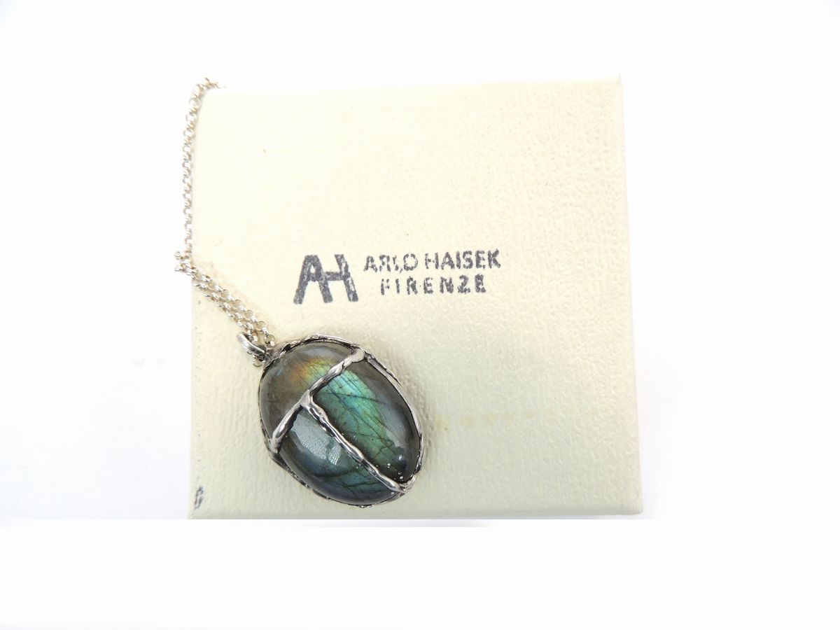 Catenina con Pendente Animalier Arlo Haisek in Argento 925/1000 con Labradorite