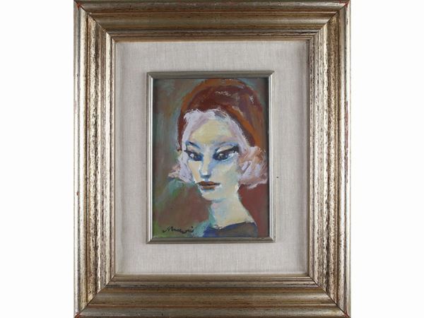 Mino Maccari : Female portait  ((1898-1989))  - Auction The florentine house of a milanese collector: important glasses, objects of art and contemporary art - Maison Bibelot - Casa d'Aste Firenze - Milano
