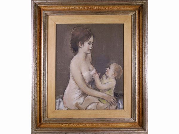 Ermanno Toschi : Maternity  ((1906-1999))  - Auction Furniture, Paintings and Curiosities from Private Collections - Maison Bibelot - Casa d'Aste Firenze - Milano