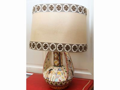 Grande Lume da Tavolo in Terracotta Smaltata