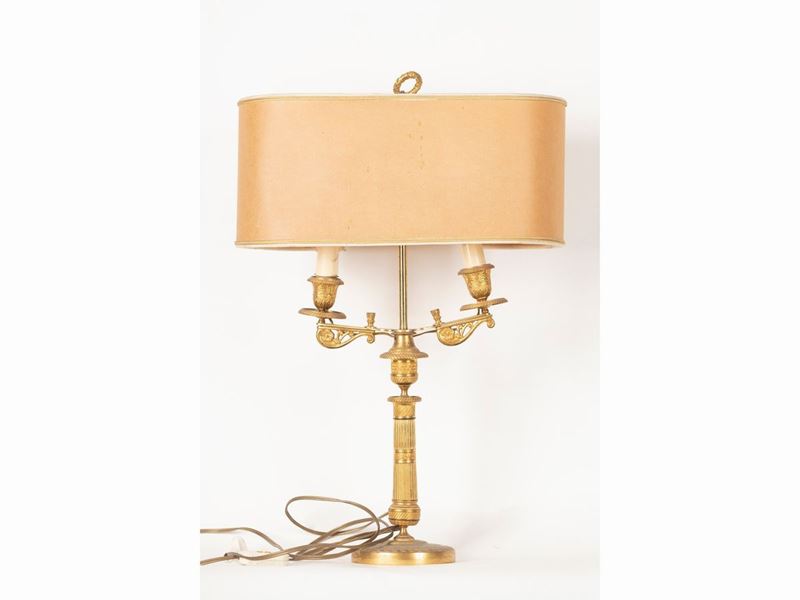 Coppia di Candelabri in Bronzo Dorato
