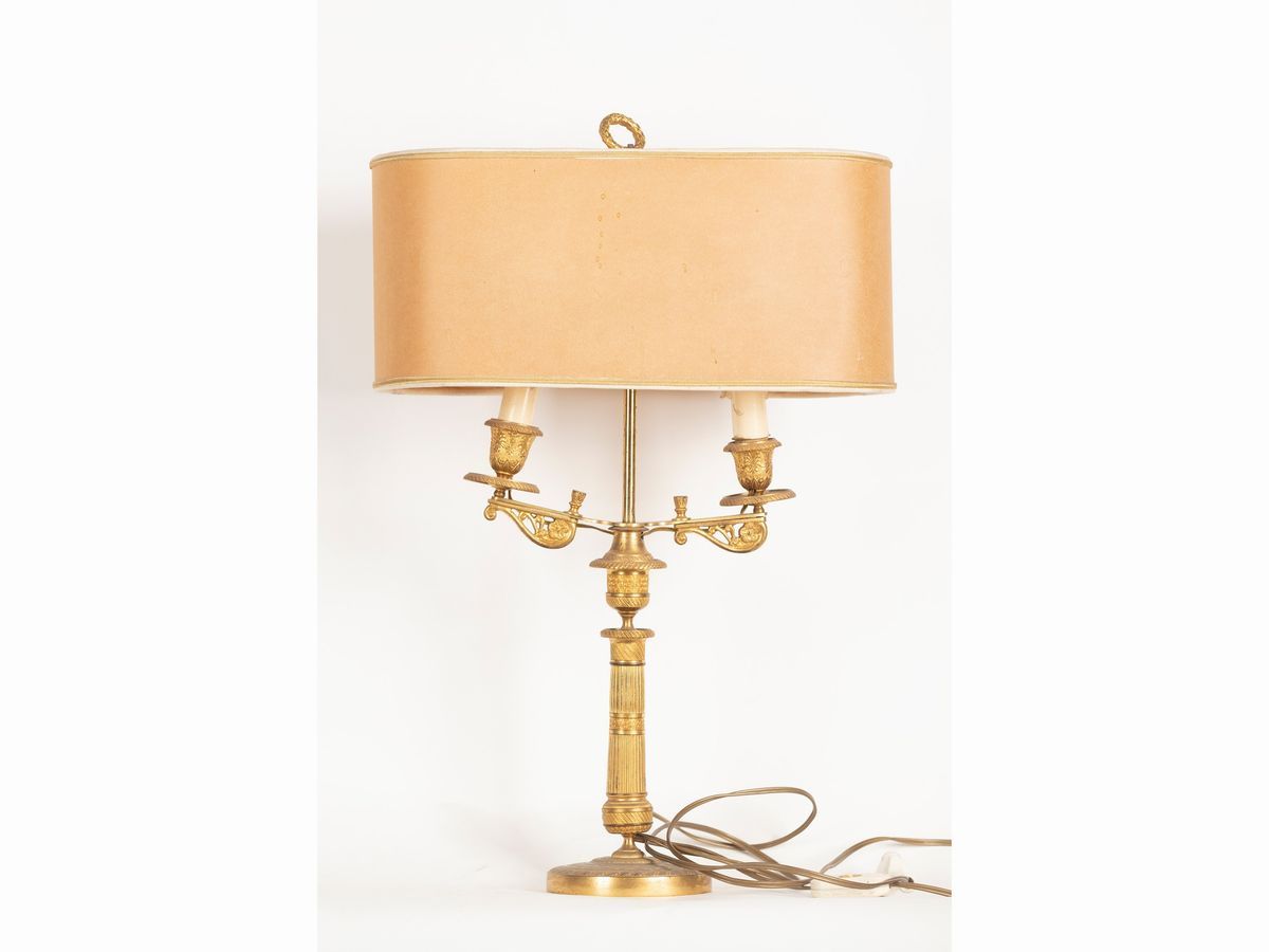 Coppia di Candelabri in Bronzo Dorato