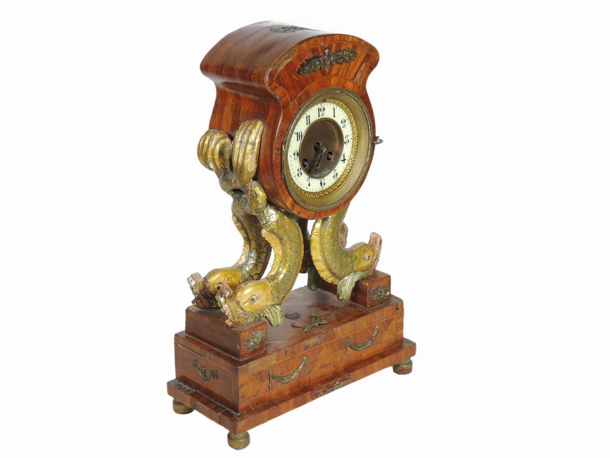 Orologio da Tavolo Impiallacciato in Noce