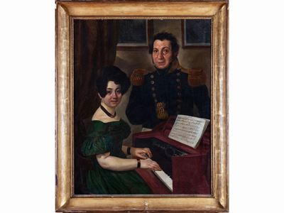 Teresa Belloc alla Spinetta con Personaggio Maschile
