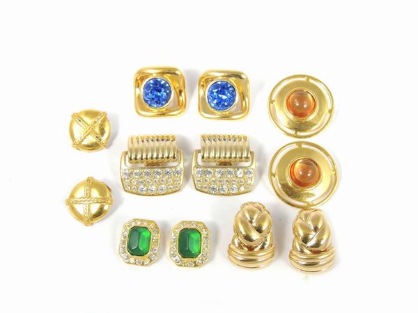 Lotto di orecchini bijoux in metallo dorato