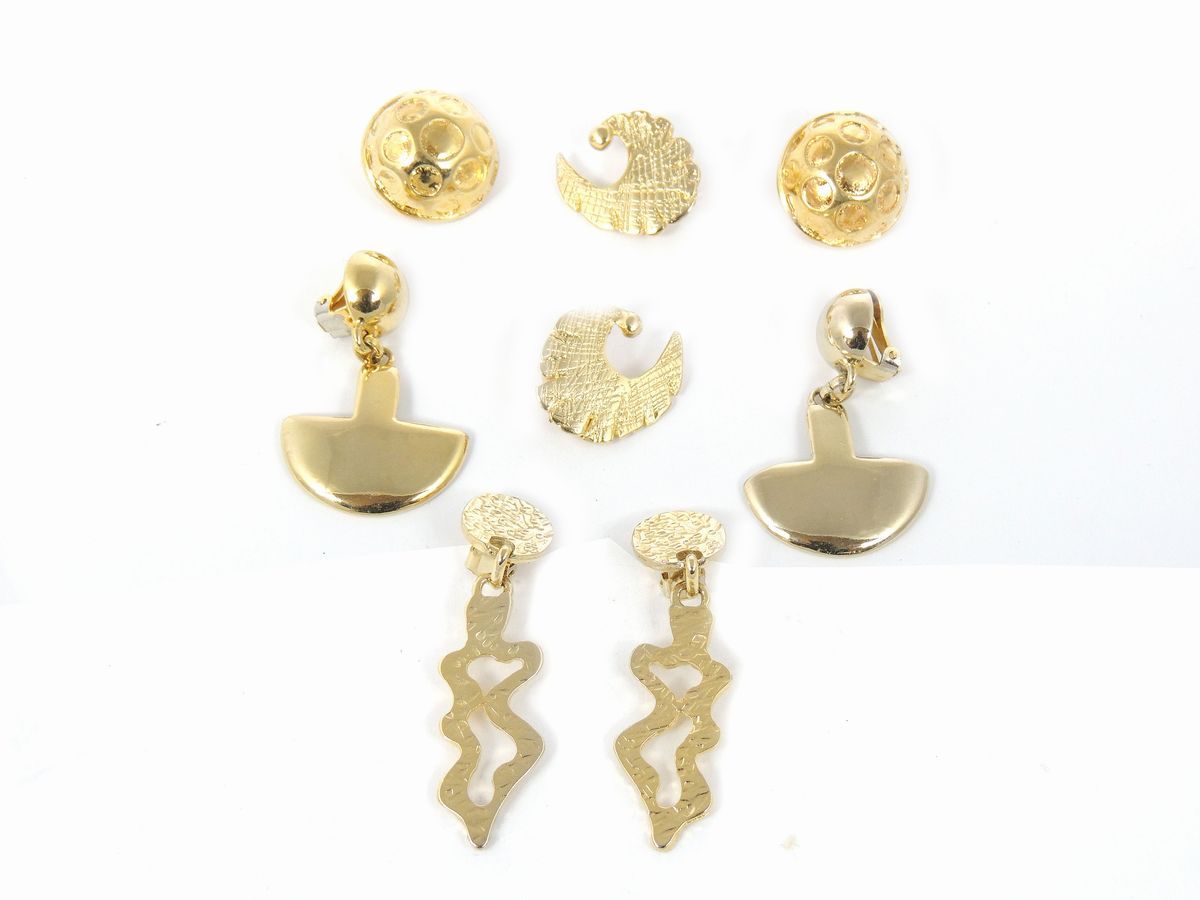 Lotto di Orecchini Bijoux in Metallo Dorato