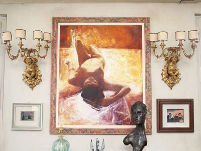 Coppia di Grandi Appliques in Legno Intagliato e Dorato