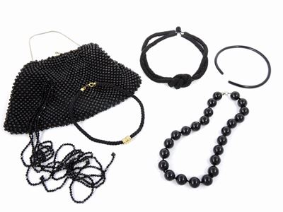 Lotto di Bijoux in Resina e Cristalli Neri