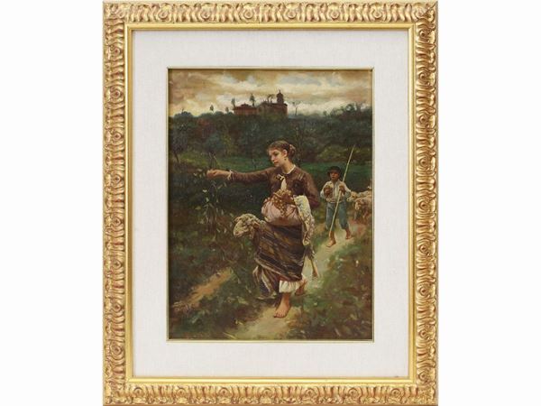 Landscape with farmers