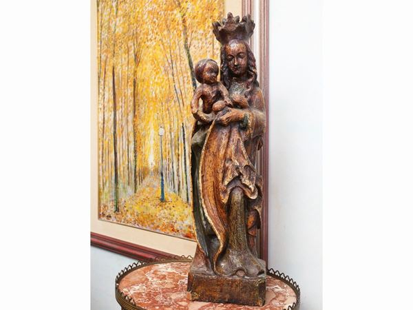 A wooden sculpture  - Auction The florentine house of a milanese collector: important glasses, objects of art and contemporary art - Maison Bibelot - Casa d'Aste Firenze - Milano