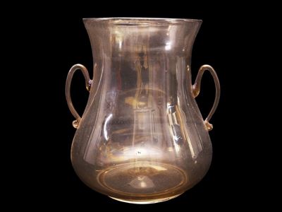 Vaso in Vetro Soffiato Color Giallo Paglierino