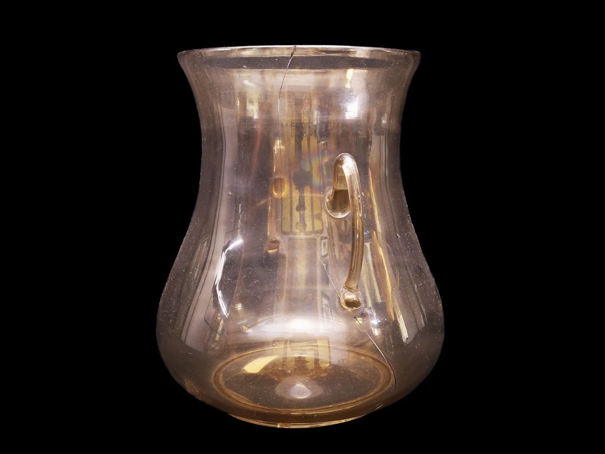 Vaso in Vetro Soffiato Color Giallo Paglierino