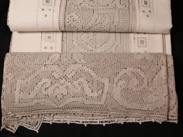 Ivory linen tablecloth, Jesurum Venice