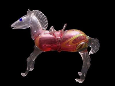Cavallino in Vetro Soffiato Trasparente