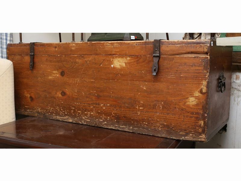 Vecchio Baule in Legno Tenero