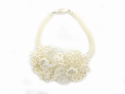 Collana in Resina Perlescente e Trasparente