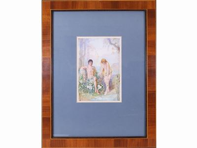 Paradiso Perdutoserie di Sei Acquerelli di Gusto Preraffaellita