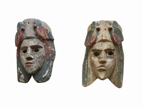 Two wooden masks