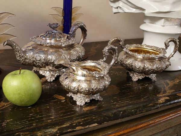 A silver tea service