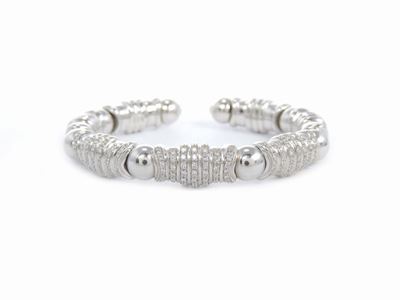Bracciale Rigido in Oro Bianco con Diamanti