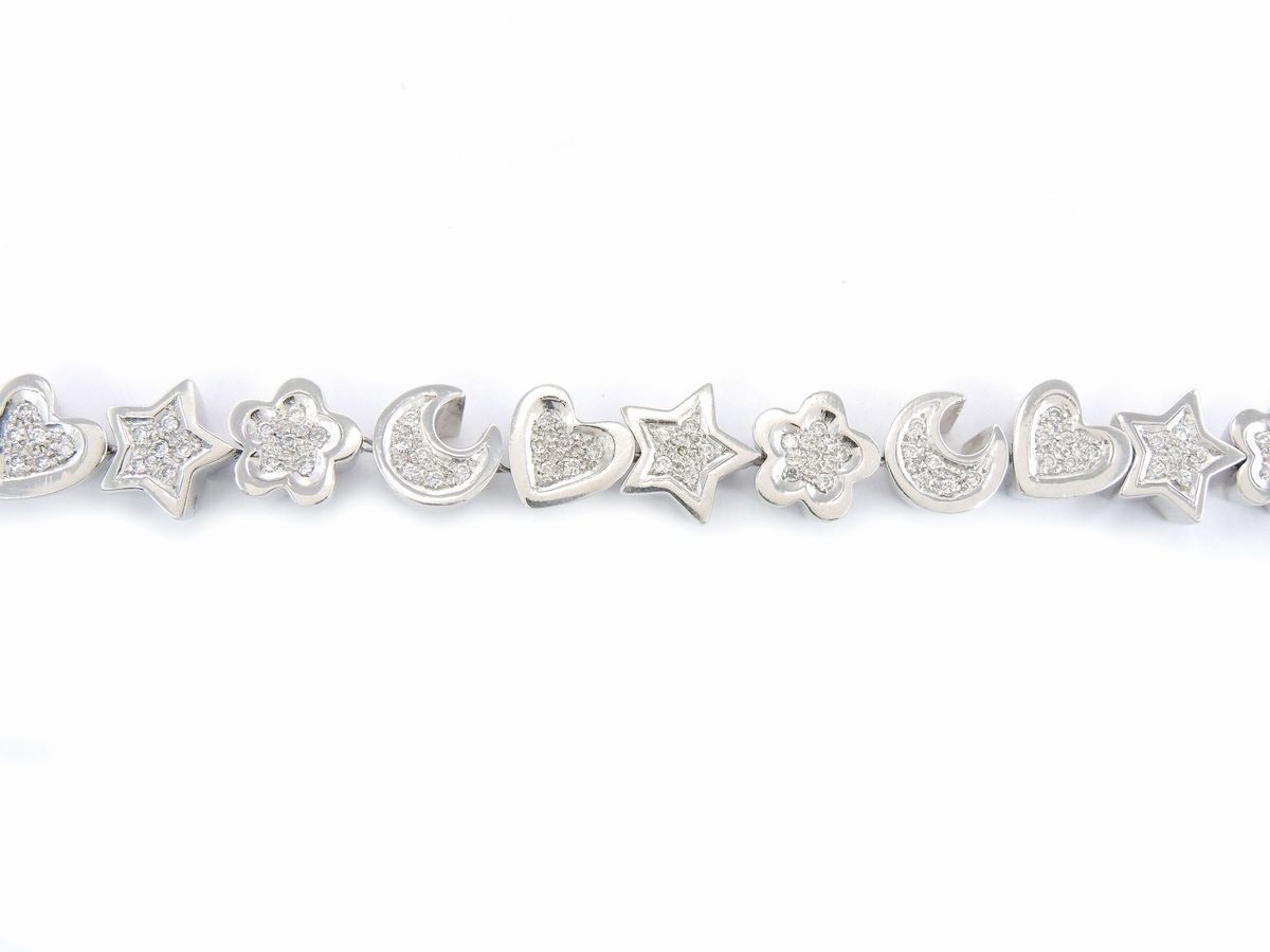 Bracciale in Oro Bianco con Diamanti