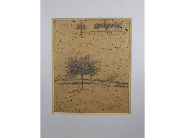 Carlo Mattioli - Paesaggio con alberi
