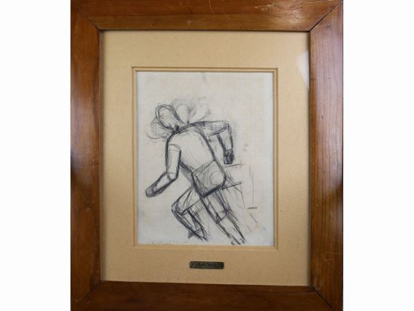 Mario Sironi : Study for figure  ((1885-1961))  - Auction The florentine house of a milanese collector: important glasses, objects of art and contemporary art - Maison Bibelot - Casa d'Aste Firenze - Milano