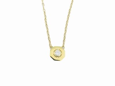 Girocollo in Oro Giallo con Diamante