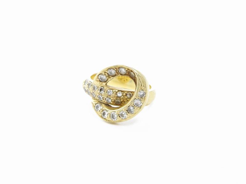 Anello da Mignolo in Oro Giallo con Diamanti