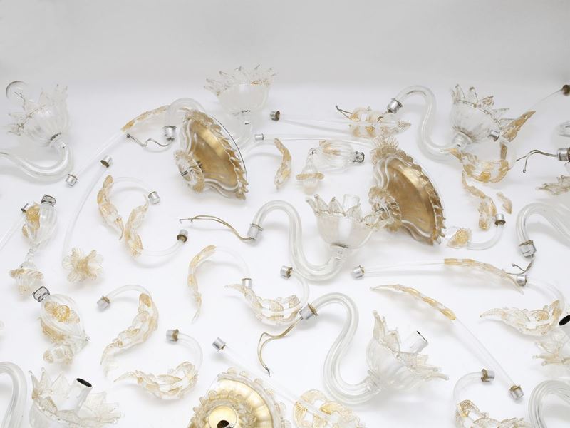 Serie di Tre Appliques in Vetro Soffiato di Murano