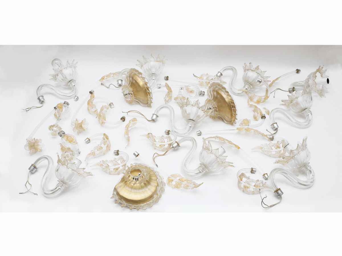 Serie di Tre Appliques in Vetro Soffiato di Murano