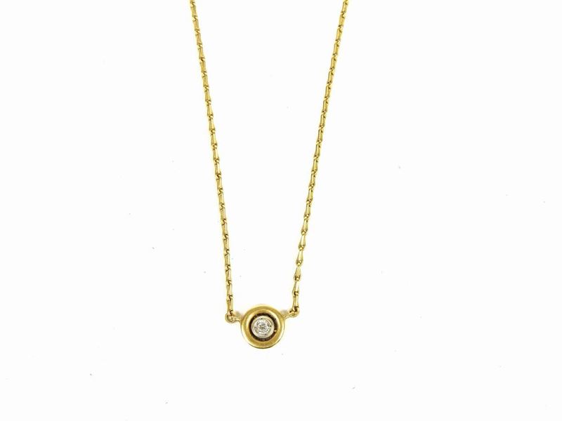 Girocollo in Oro Giallo con Diamante