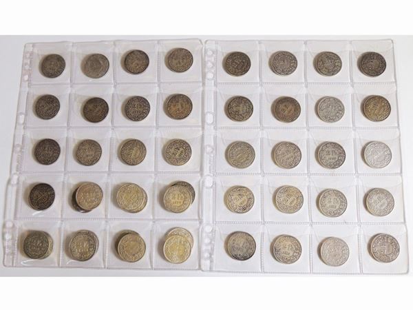 Collezione completa di 48 monete svizzere in argento